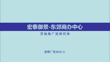 2019黑龙江同江市宏泰御景-东郊商办中心营销推广提报初案