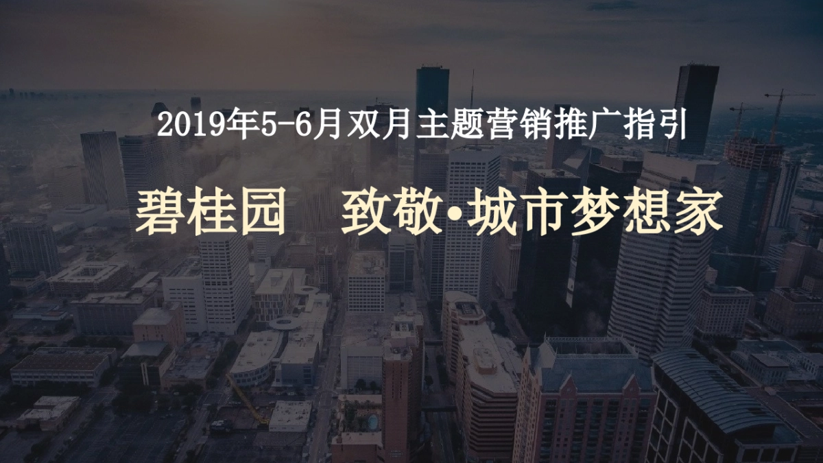 2019年碧桂园5-6月双月主题营销推广指引-致敬城市梦想家_第1页