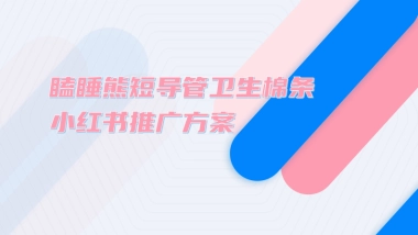 瞌睡熊卫生棉条小红书推广方案