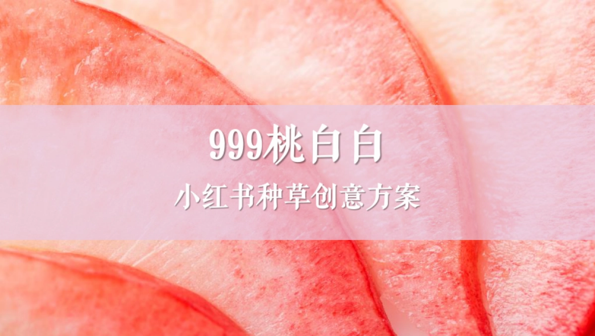 999桃白白小红书种草创意方案_第1页