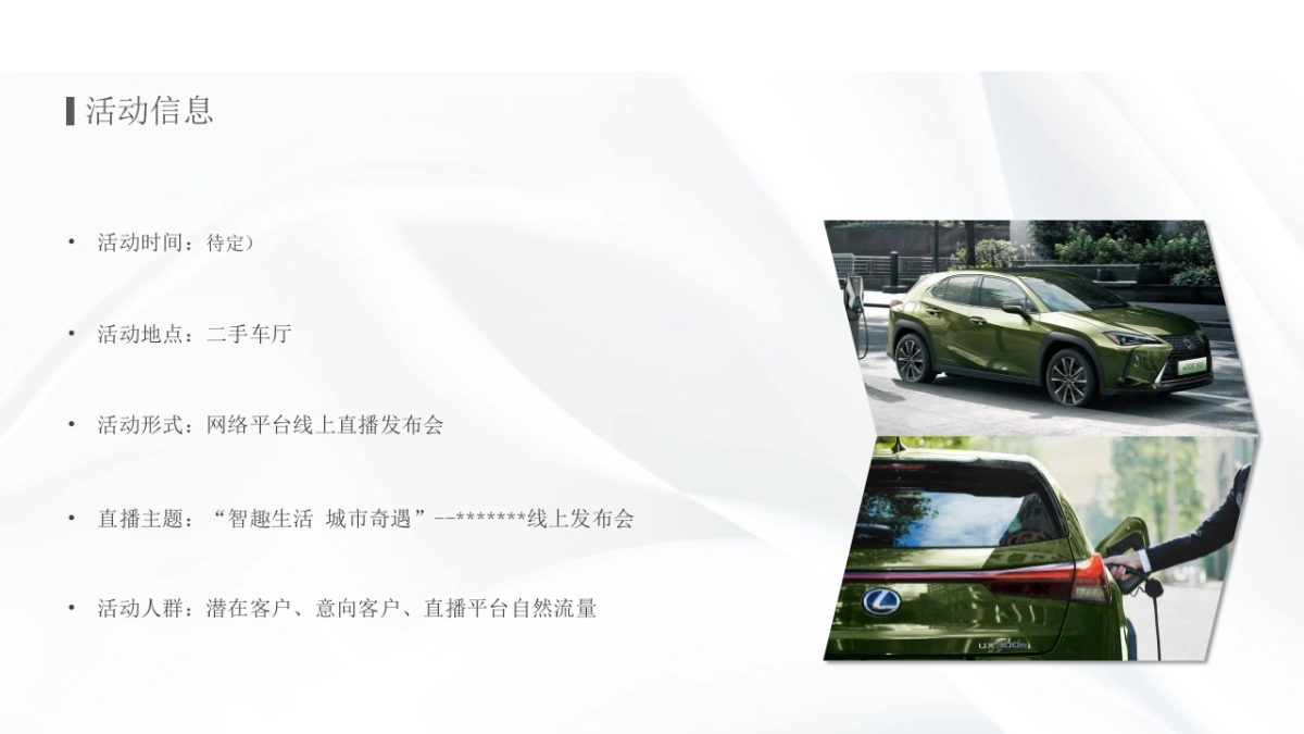 雷克萨斯新车线上发布会活动策划方案_第4页