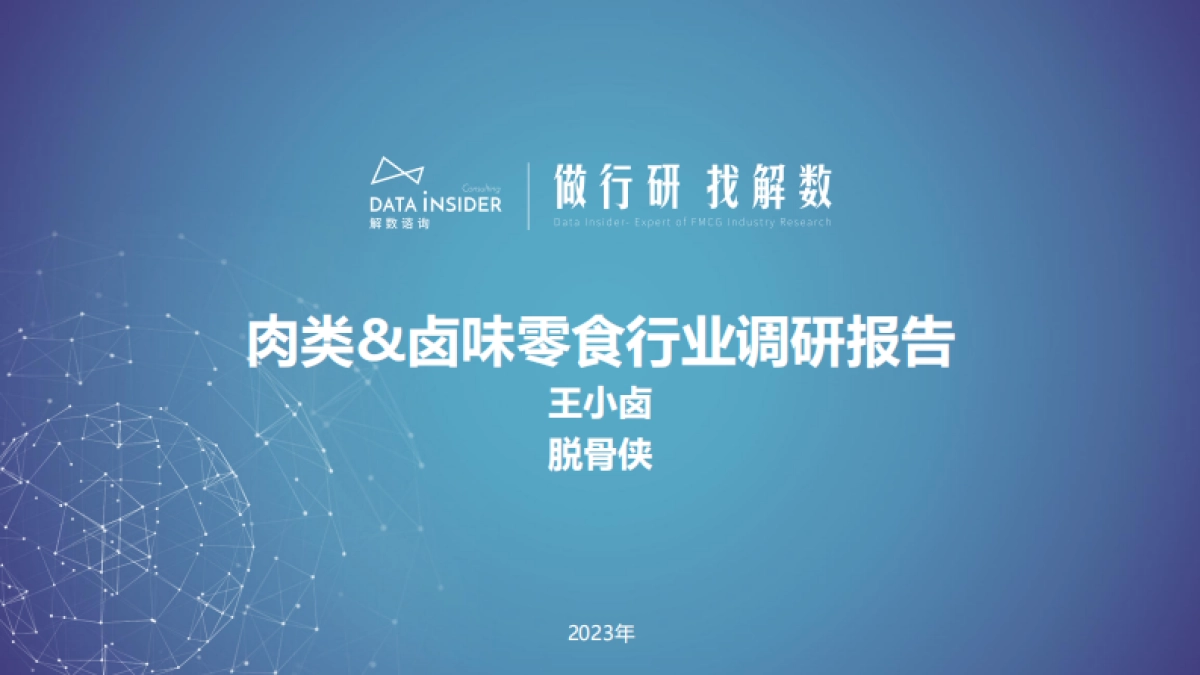 解数咨询：肉类&卤味零食行业调研_第1页