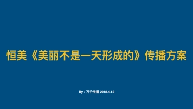 恒美整形美容公关传播方案