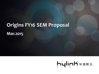 Origins FY16 SEM Proposal