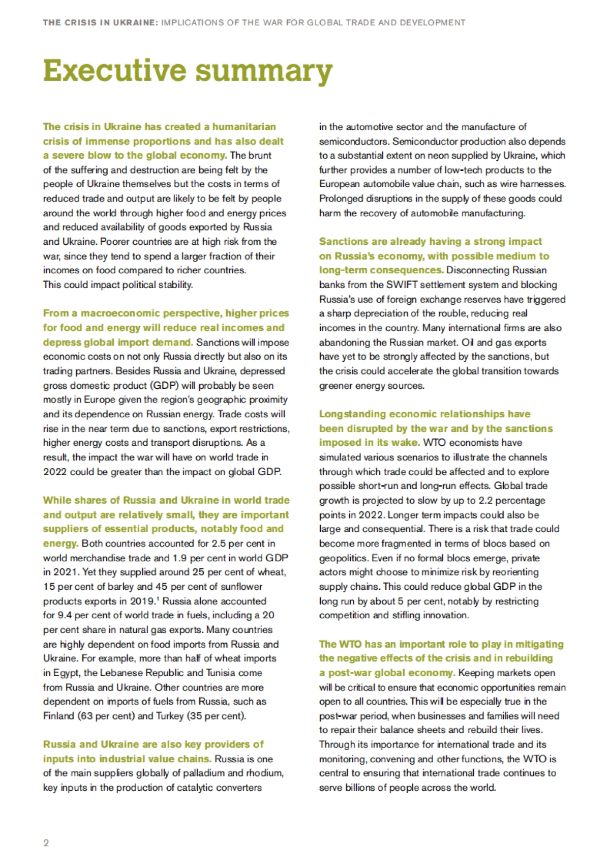 乌克兰危机：战争对全球贸易和发展的影响（英）-世界贸易组织-36页_第4页