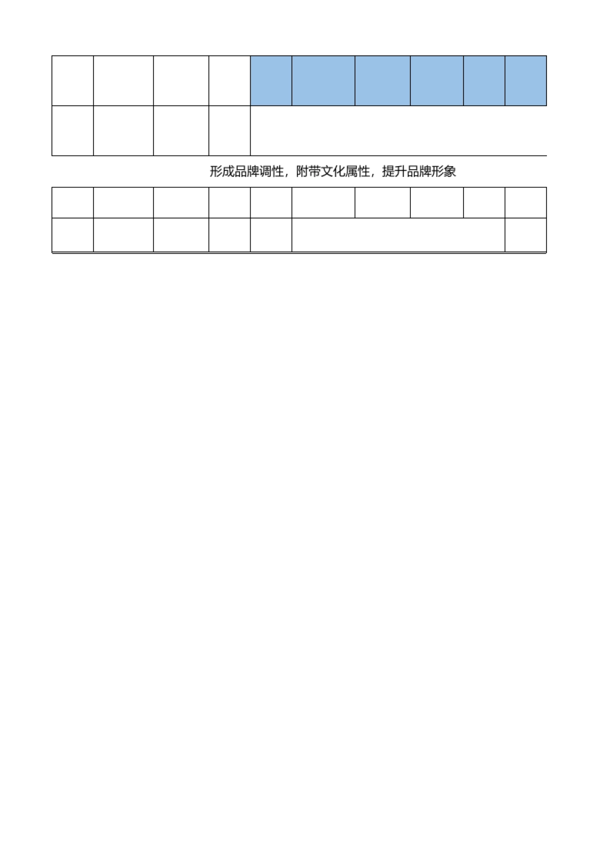 品牌年度策划：年度营销战略主题框架计划表_第6页