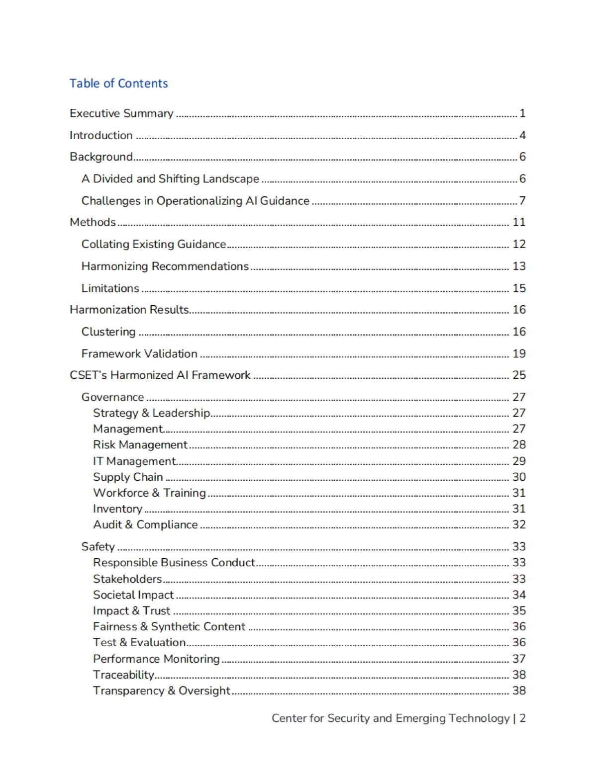 2025年协调人工智能指导：将自愿标准和最佳实践distill成一个统一的框架报告（英文版）-CSET_第3页