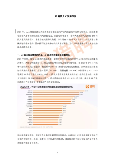 2025年AI科技人才发展报告