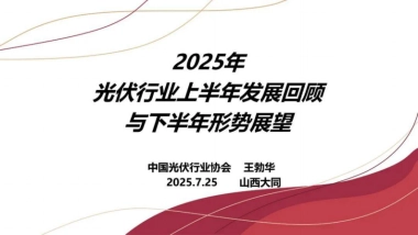 2025年光伏行业上半年发展回顾与下半年形势展望-中国光伏行业协会 王勃华