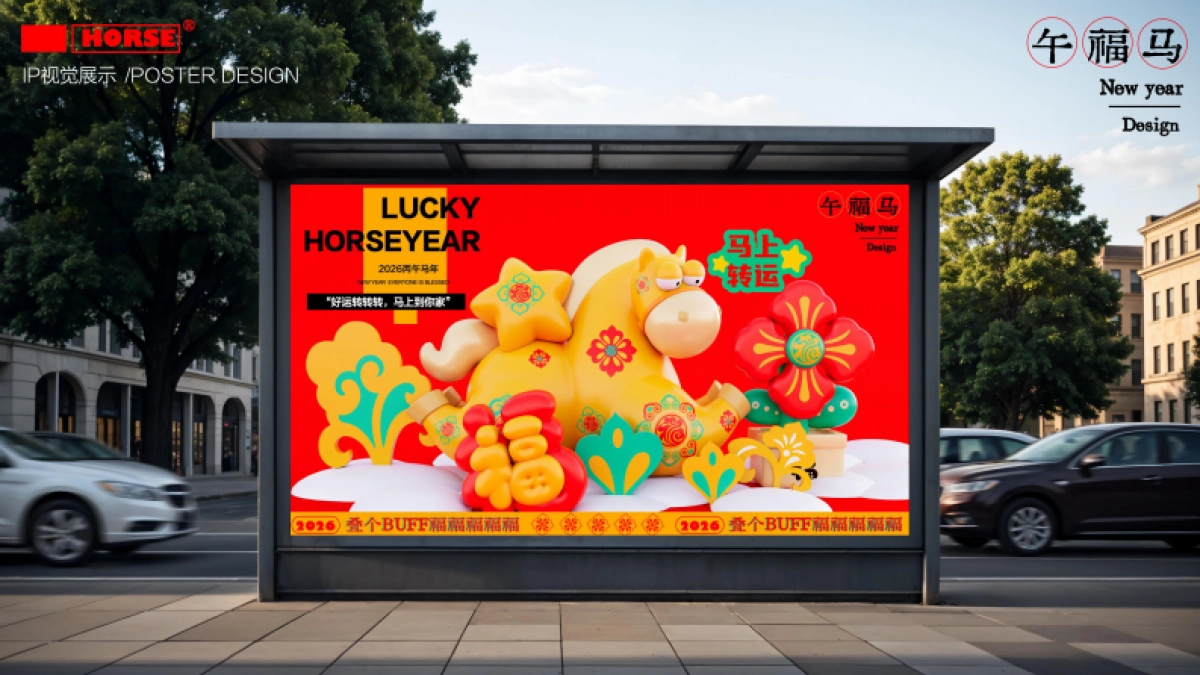 2026午福马新年元旦生肖马年新年春节美陈设计包装方案_第9页