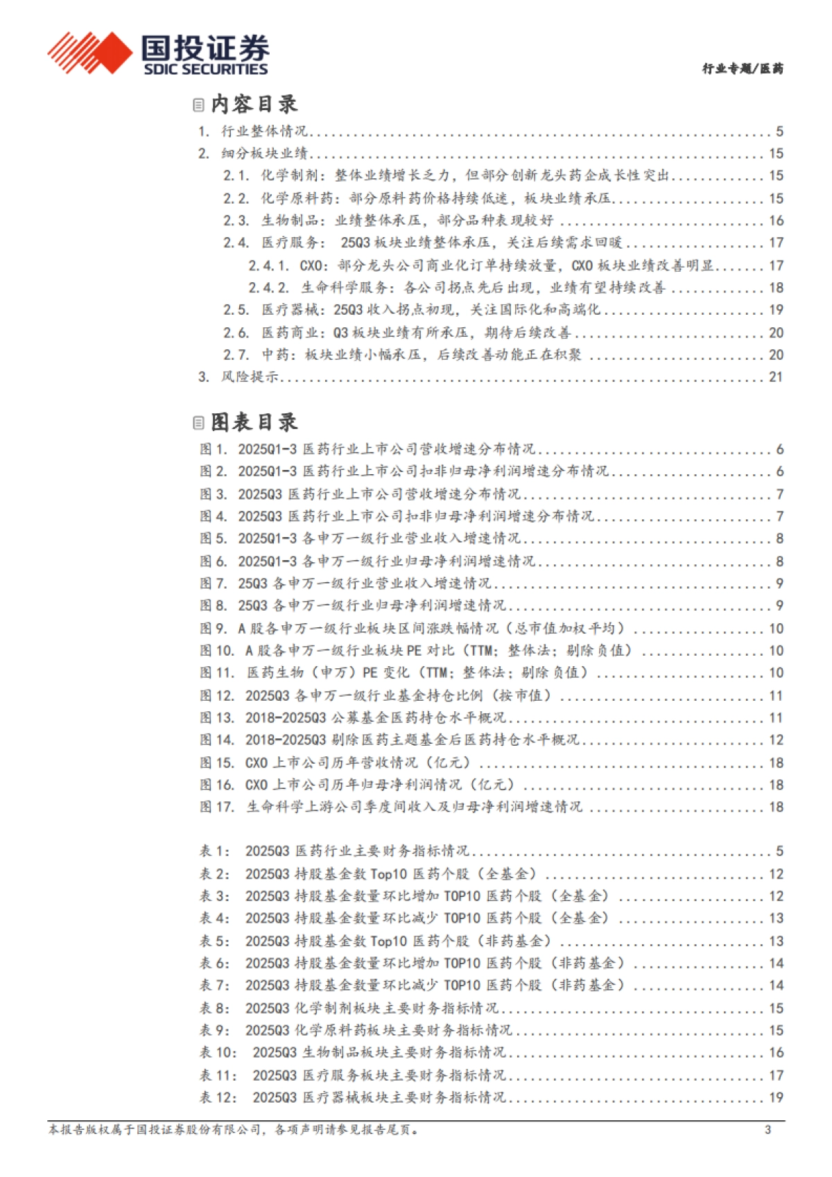 医药行业专题——创新出海率先回暖，其他细分静待改善-国投证券_第3页