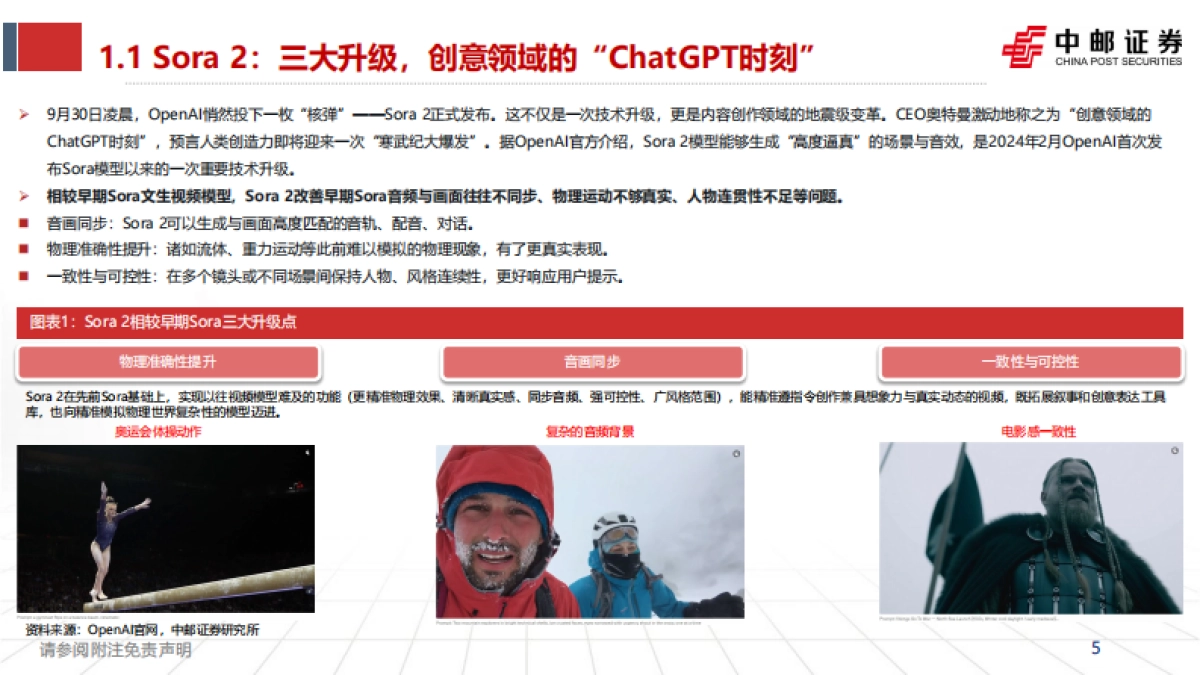 【中邮证券】2025人工智能：从工具到社交生态，Sora 2引领AI多模态转型_第5页