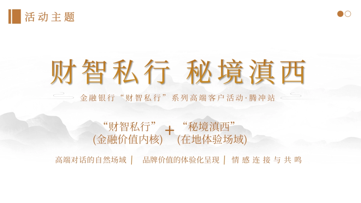 2025金融银行高端客户私行腾冲财智体验活动策划方案_第6页
