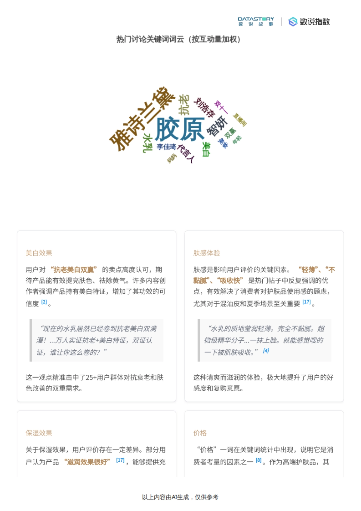 小红书雅诗兰黛胶原水热门内容分析-数说故事_第5页