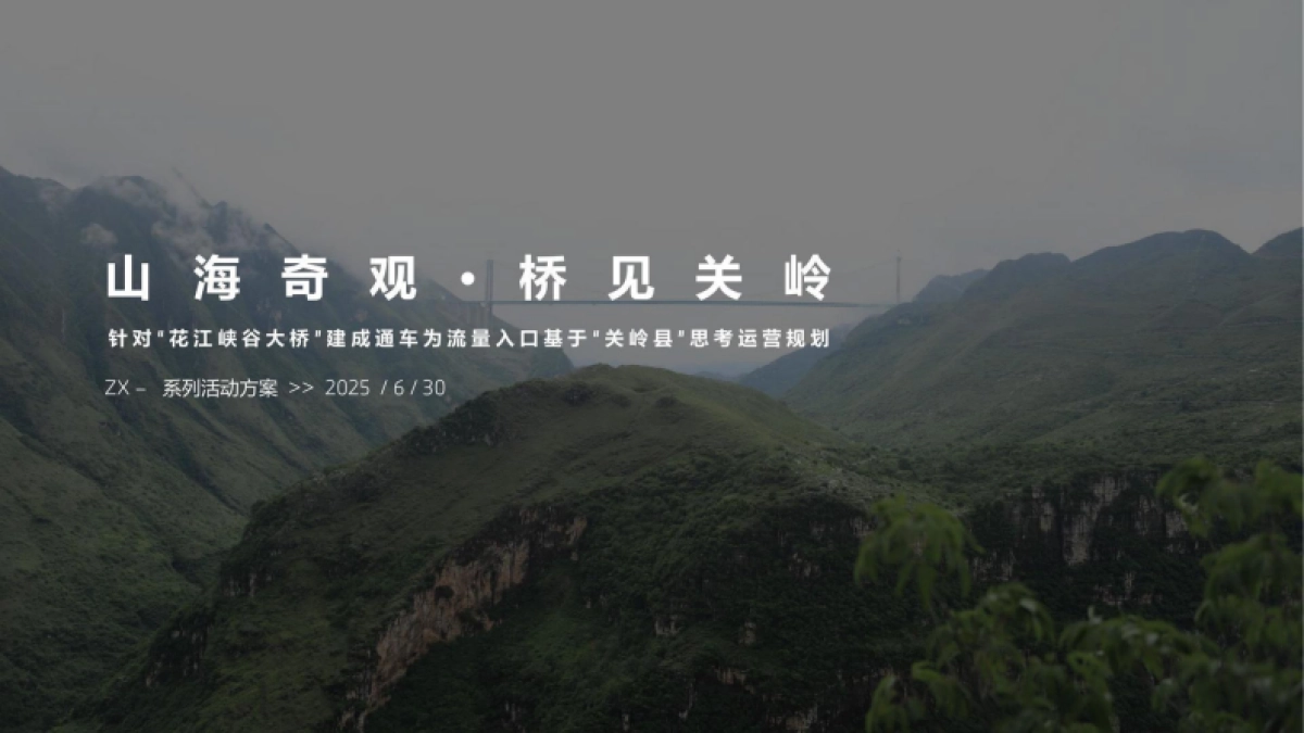 花江峡谷大桥建成通车为流量入口基于关岭县思考运营规划_第1页