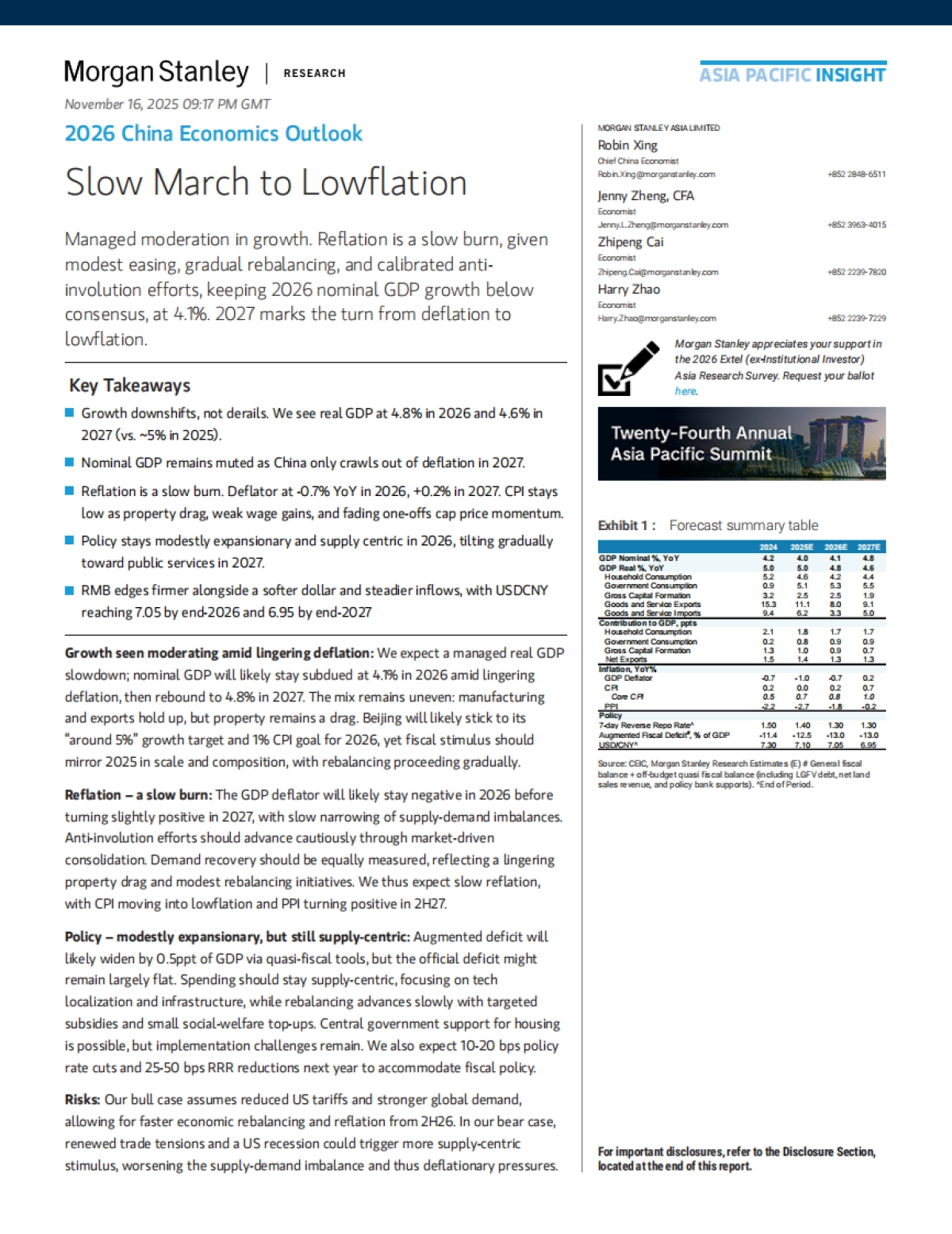 2026年中国经济展望：缓慢迈向低通胀（英文）-摩根大通_第1页