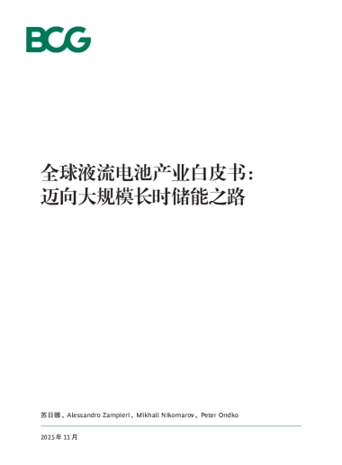 2025年全球液流电池产业白皮书迈向大规模长时储能之路-BCG