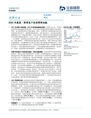 消费行业2026年展望：新常态下的消费新动能-交银国际证券