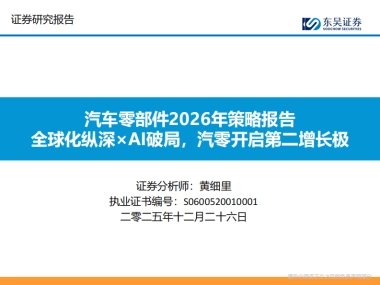 汽车零部件2026年策略报告：全球化纵深×AI破局，汽零开启第二增长极-东吴证券.pdf