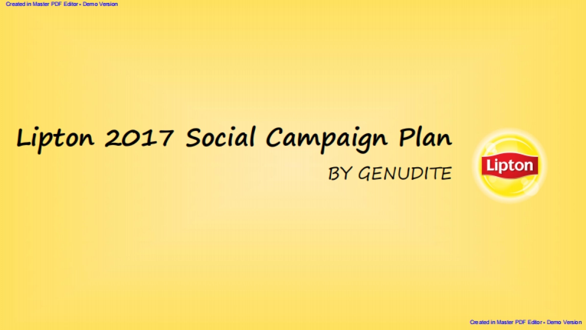 Lipton 2017 Social Campaign Plan_第1页
