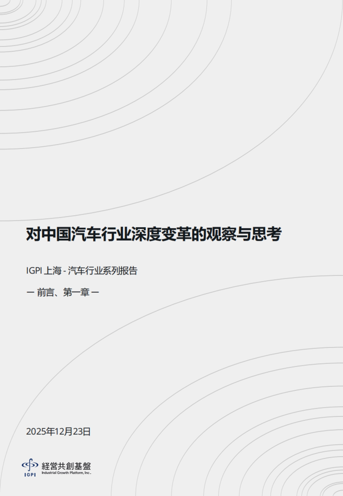 2025年对中国汽车行业深度变革的观察与思考报告-IGPI.pdf_第1页