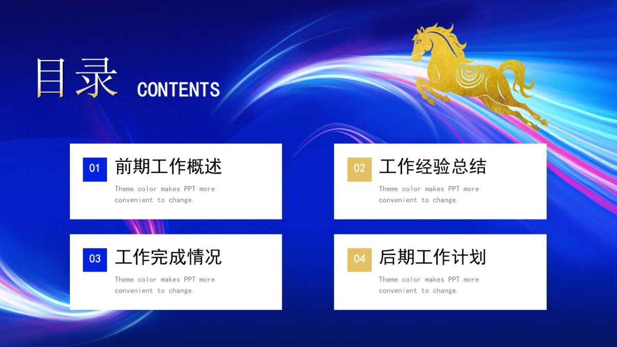 2026马年蓝色工作年终总结PPT模板 (8).pptx_第2页