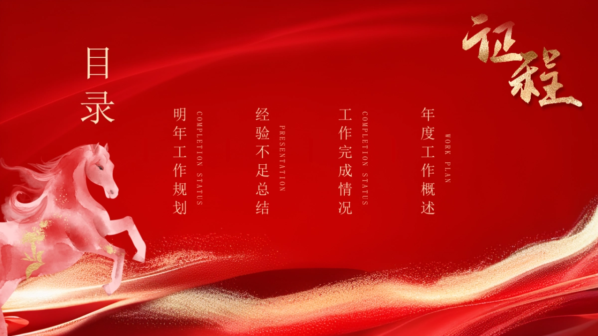 2026马年红色高级年终总结PPT模板 (6).pptx_第2页