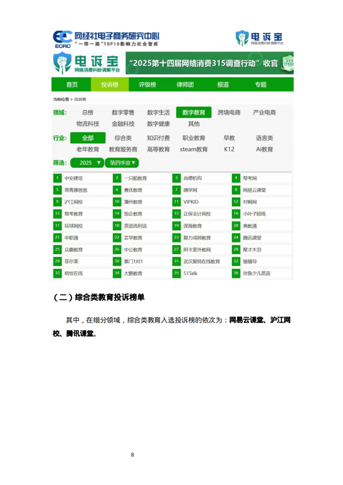 2025年Q4中国电子商务用户体验与投诉数据报告-网经社.pdf_第8页