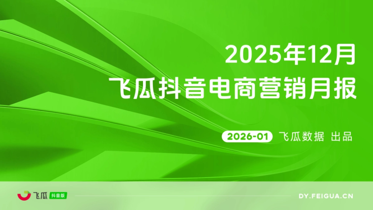 2025年12月飞瓜抖音电商营销月报-飞瓜数据.pdf_第1页