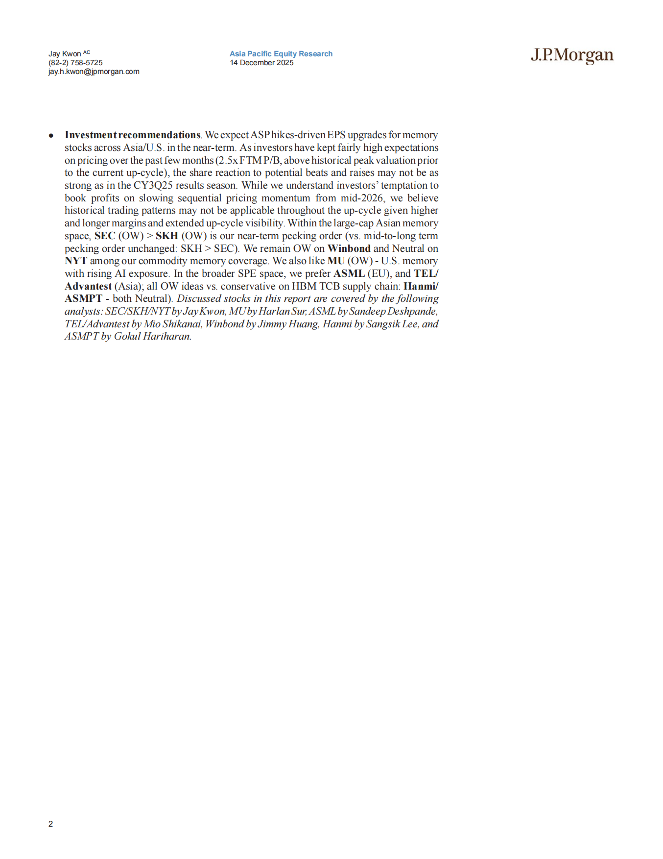 摩根大通：2026年全球存储器市场展望：AI推理加速与供应约束下通胀放缓持续.pdf_第2页