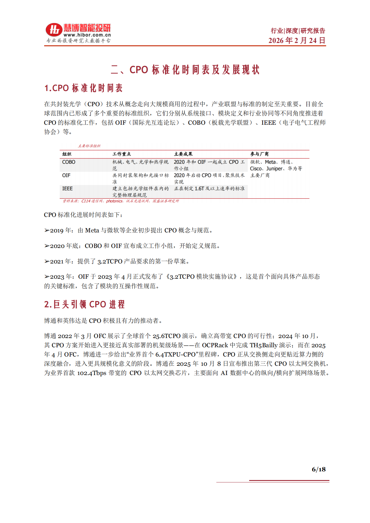2026CPO行业深度：发展现状、市场空间、产业链及相关公司深度梳理-慧博智能投研.pdf_第6页