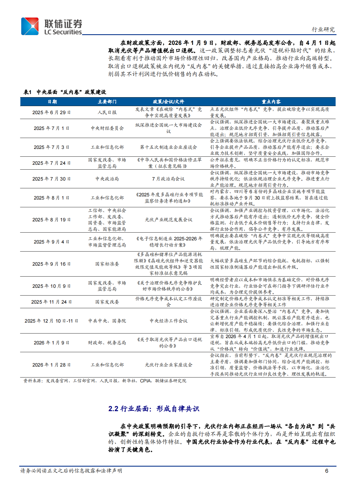 2026光伏行业“反内卷”政策研究：政策合力下的产业格局重塑与价值重估-联储证券.pdf_第6页