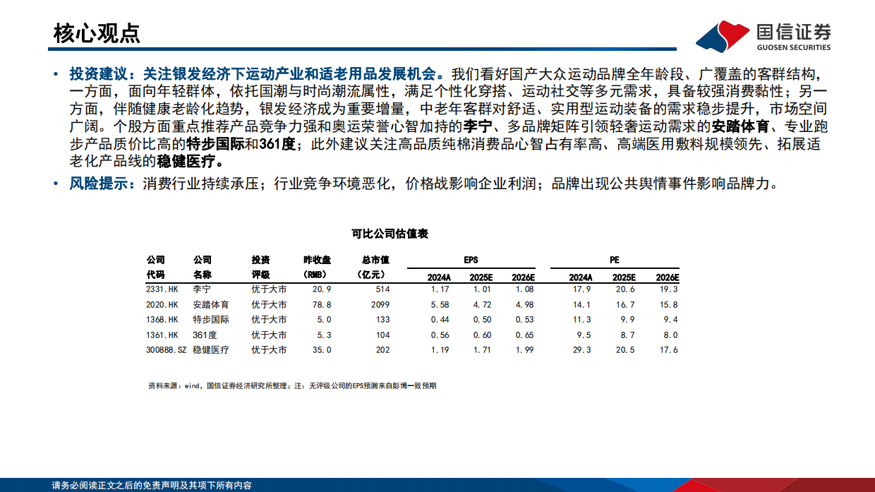 2026纺织服饰：悦己消费产业链研究之银发经济-关注运动产业和适老化产品企业机会-国信证券.pdf_第3页