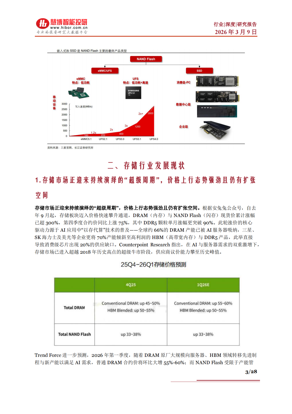 2026存储行业深度：发展现状、市场规模、竞争格局、产业链及相关公司深度梳理-慧博智能投研.pdf_第3页