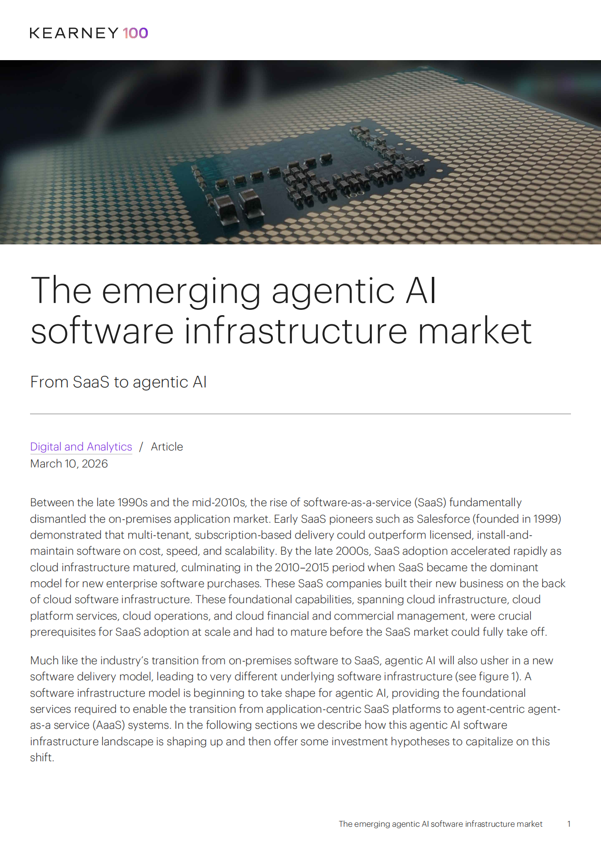 2026新兴代理型AI软件基础设施市场研究报告——从SaaS到代理型AI（英文版）-科尔尼.pdf_第1页