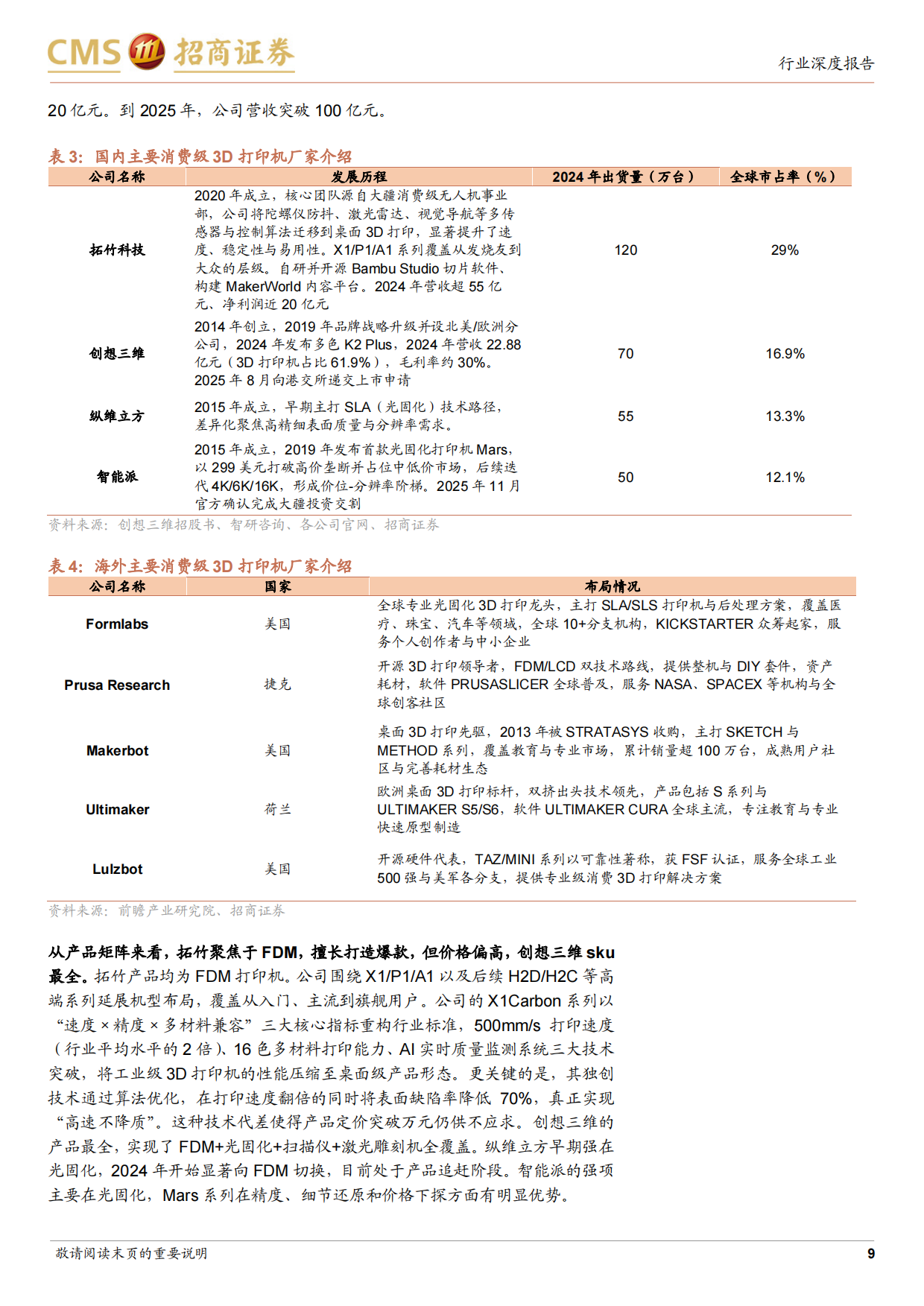 2026消费级3D打印行业报告：消费级3D打印迈向全民创作时代，关注产业链相关机会-招商证券.pdf_第9页