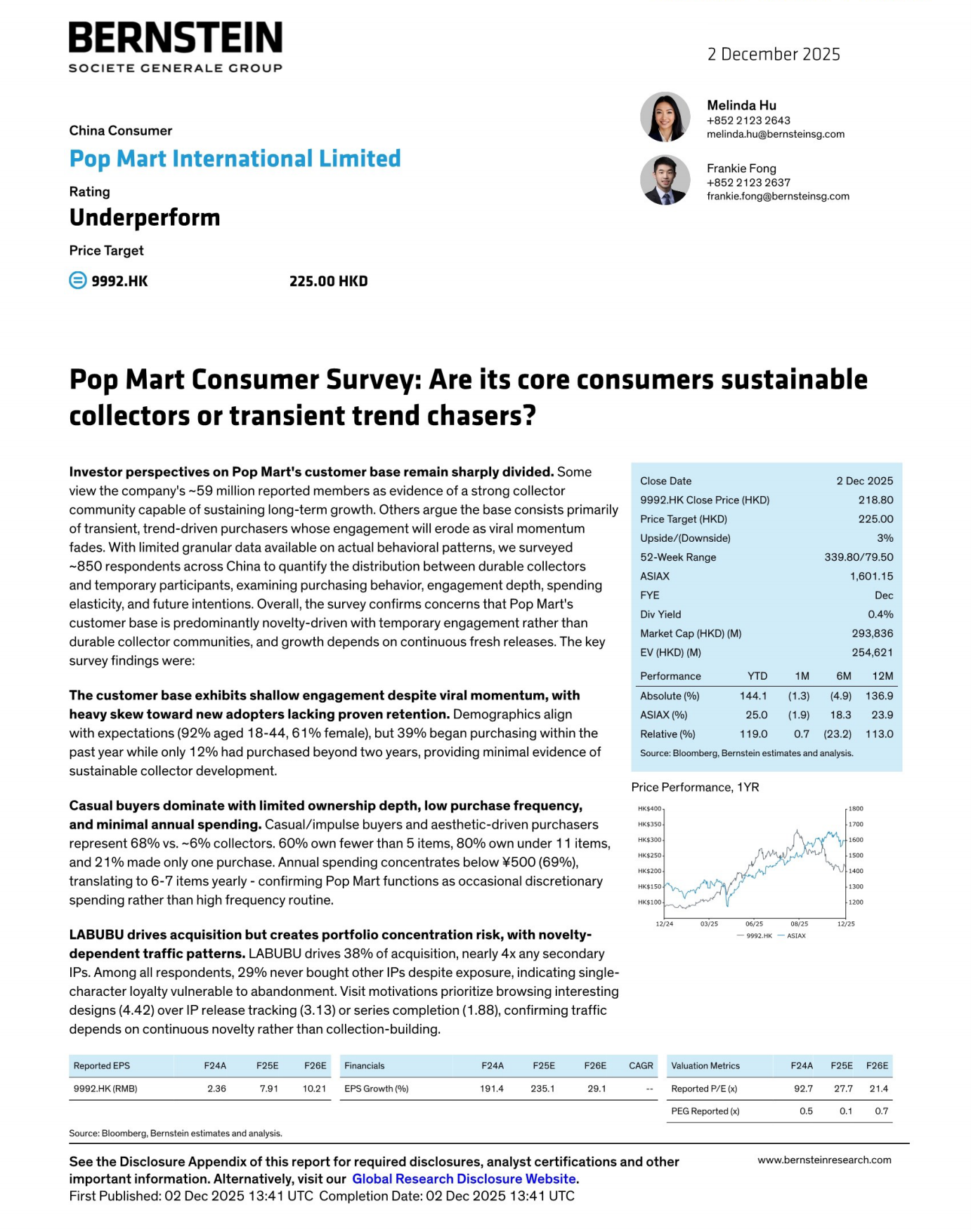 【Bernstein】2025泡泡玛特消费者调查报告-其核心消费者是长期收藏者还是短期潮流追随者？（英文）.pdf_第1页