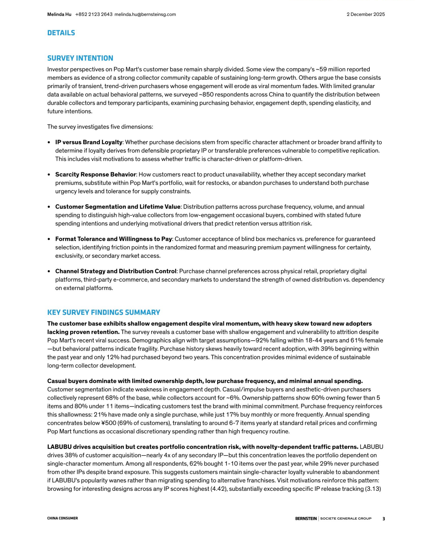 【Bernstein】2025泡泡玛特消费者调查报告-其核心消费者是长期收藏者还是短期潮流追随者？（英文）.pdf_第3页