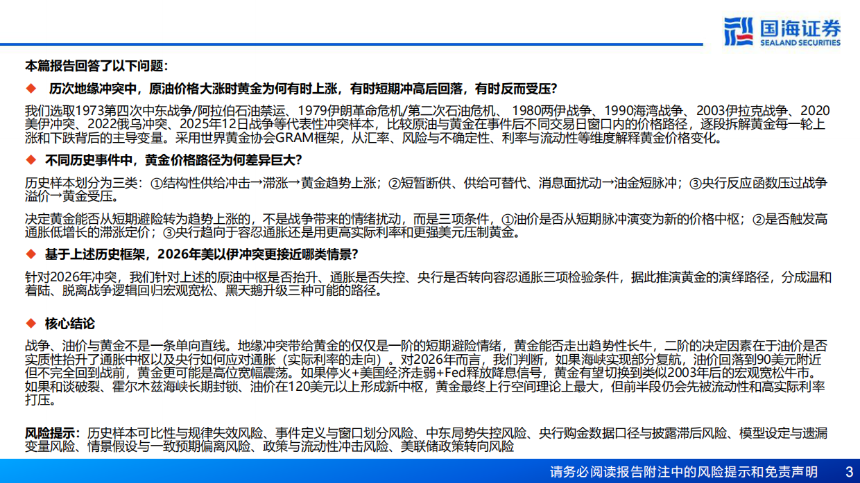 2026资产配置专题报告：战争、油价与黄金，历次地缘冲突下的三种范式-国海证券.pdf_第3页