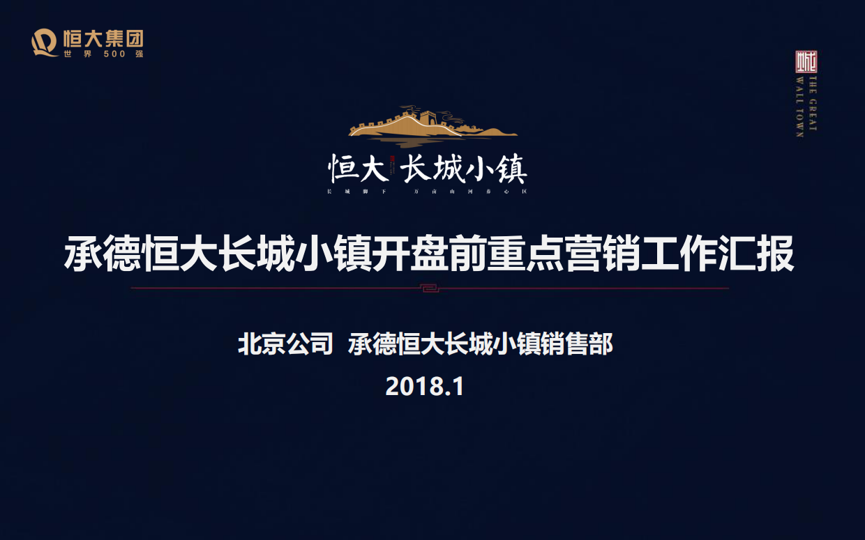 2018恒大承德长城小镇开盘前重点营销方案.pdf