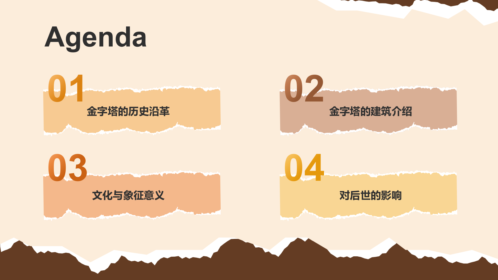 橙色扁平风文化遗产金字塔 —— 穿越千年的时光印记PPT模板.pptx_第2页
