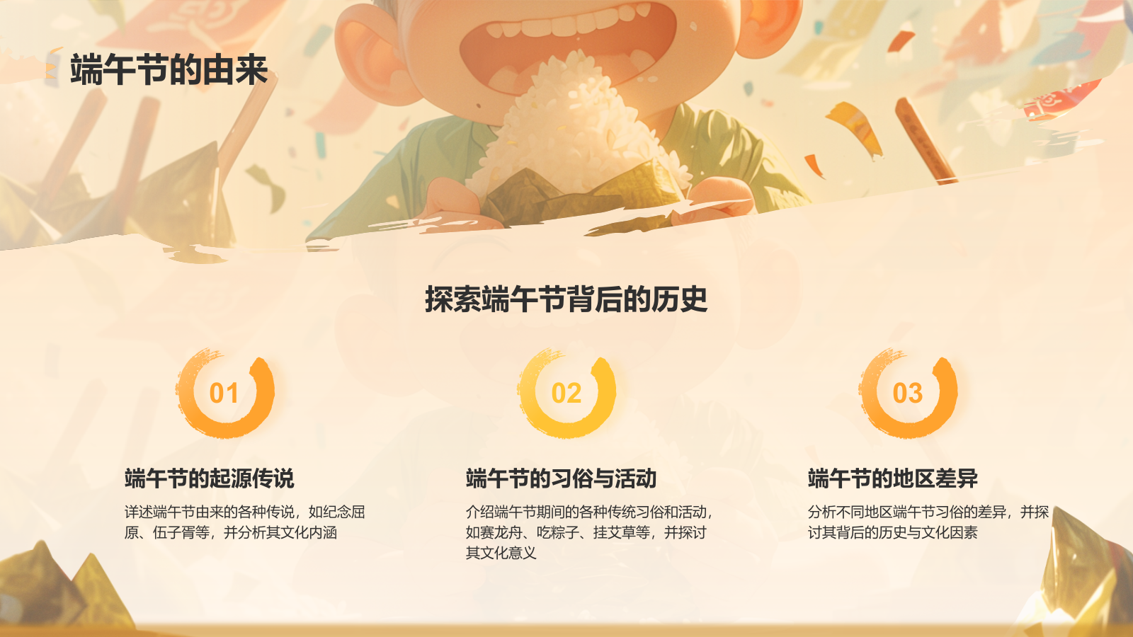 橙色插画风端午节PPT模板.pptx_第4页