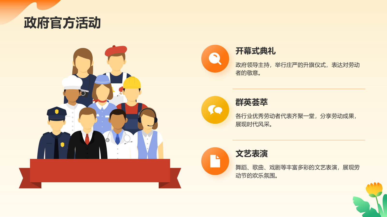 橙色插画风五一国际劳动节文化介绍PPT模板.pptx_第8页