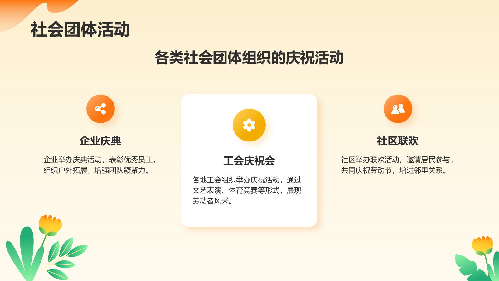 橙色插画风五一国际劳动节文化介绍PPT模板.pptx_第9页