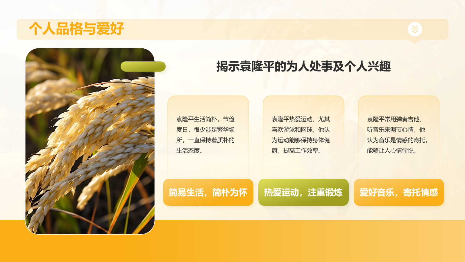 橙色插画风杂交水稻之父——袁隆平人物介绍PPT模板.pptx_第7页