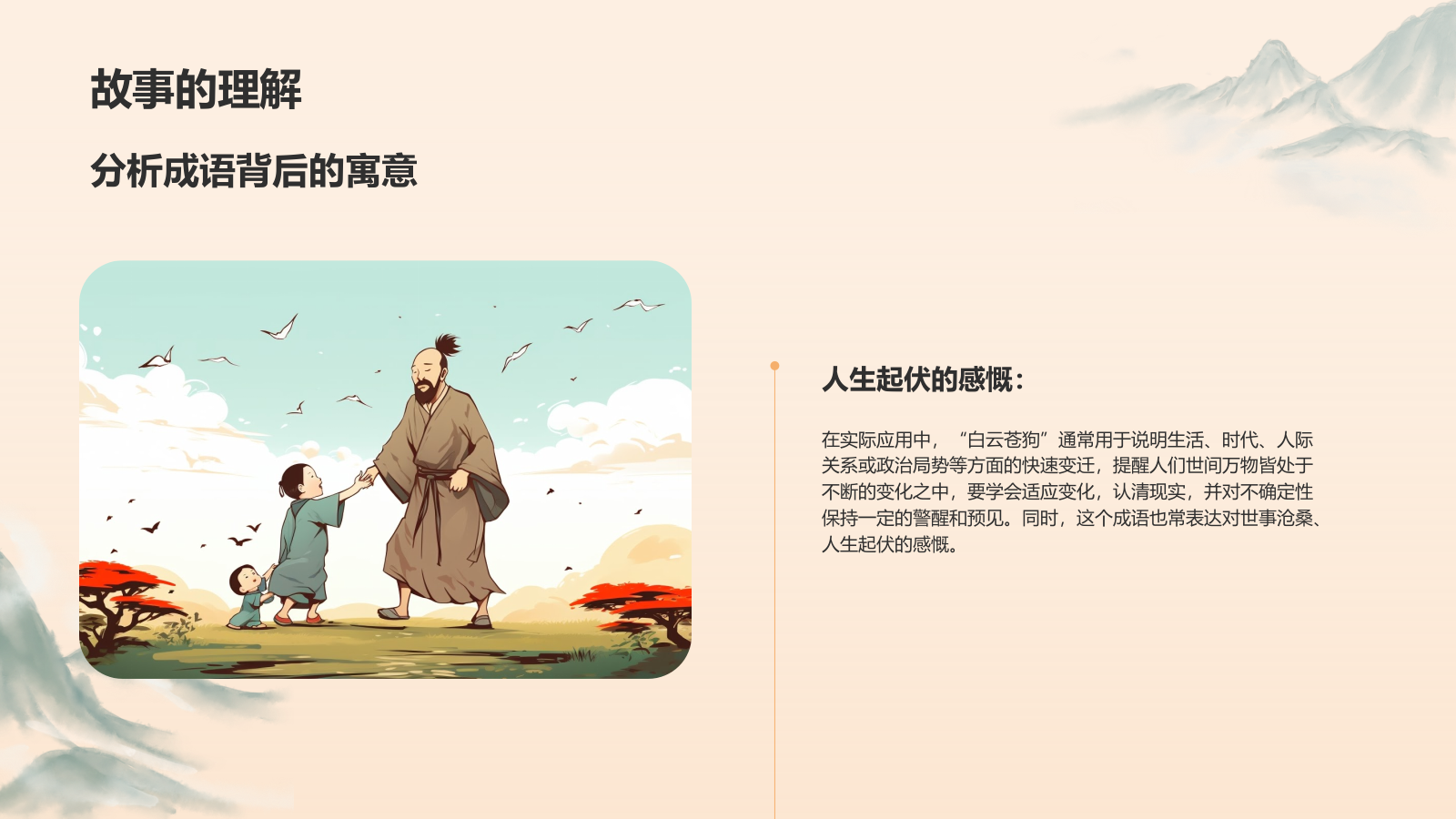 橙色复古风白云苍狗典故赏析PPT模板.pptx_第10页