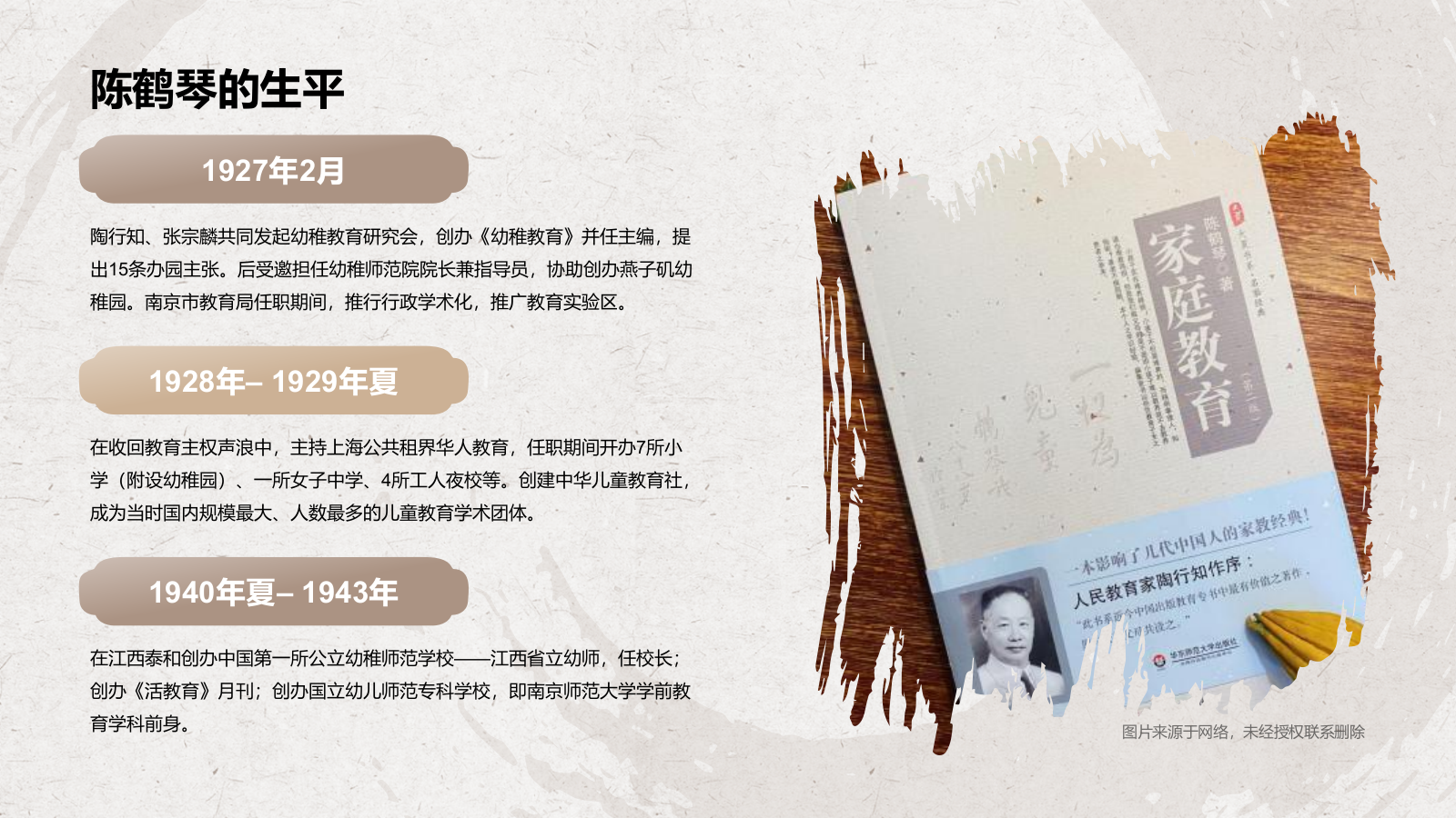 橙色复古风陈鹤琴——人物介绍PPT模板.pptx_第6页