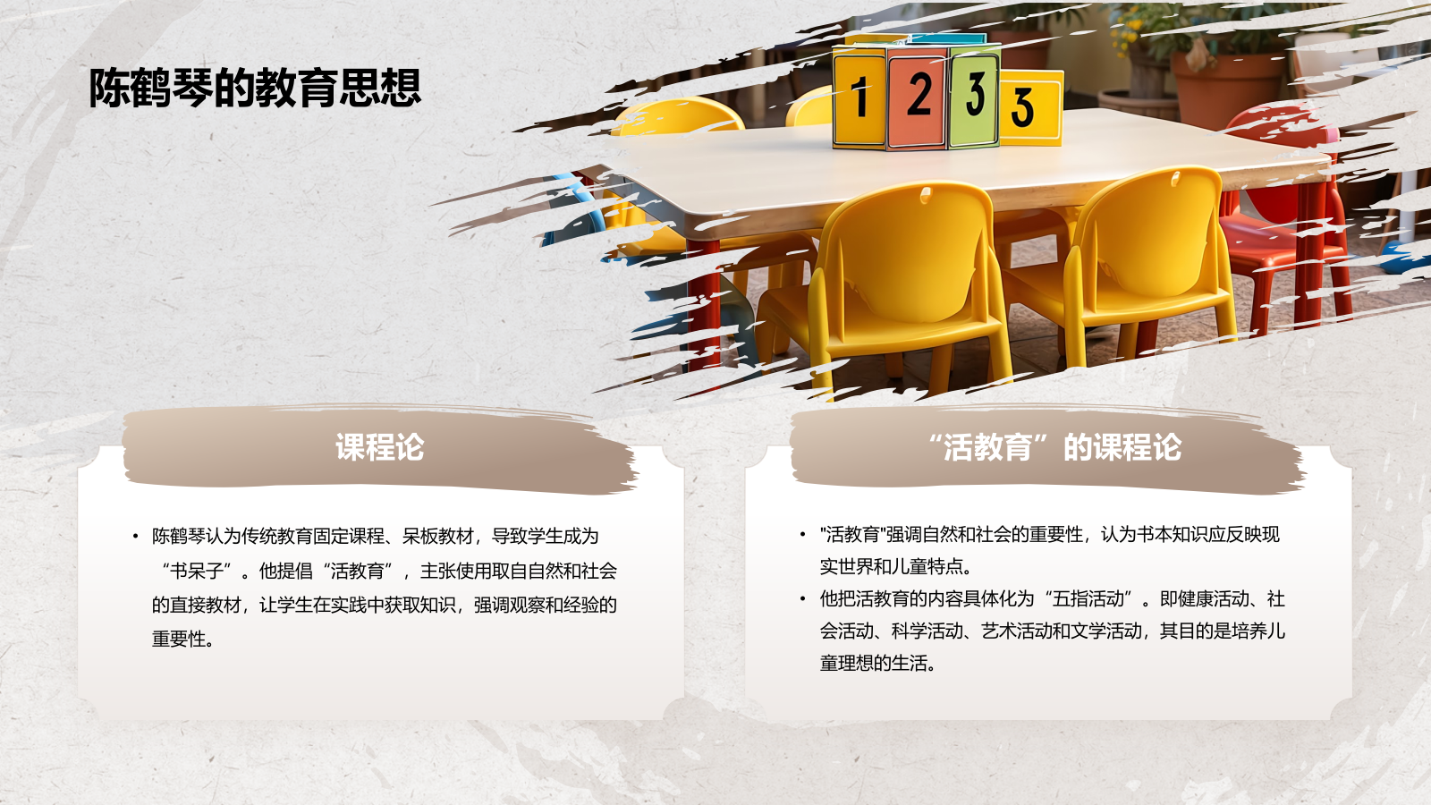 橙色复古风陈鹤琴——人物介绍PPT模板.pptx_第9页