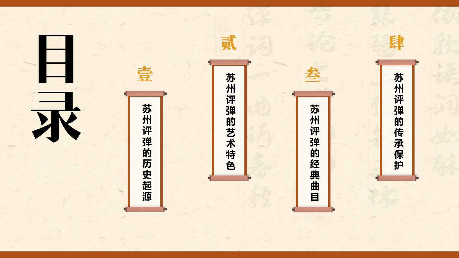 橙色复古风非遗文化介绍——苏州评弹PPT模板.pptx_第2页