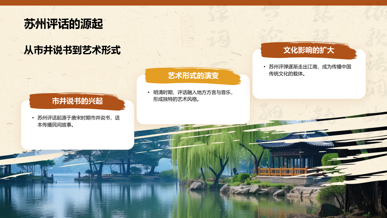 橙色复古风非遗文化介绍——苏州评弹PPT模板.pptx_第4页